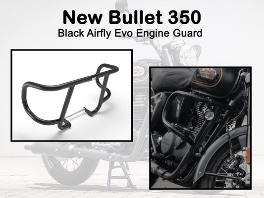 Genuine Royal Enfield New Bullet 350 Black Airfly Evo Engine Guard KXA00003