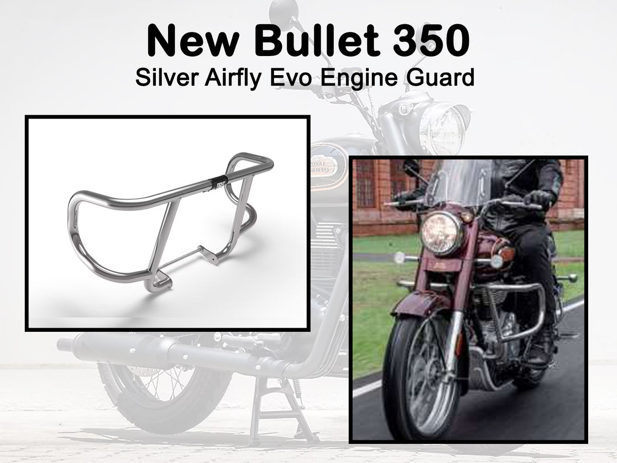 Genuine Royal Enfield New Bullet 350 Silver Airfly Evo Engine Guard KXA00004