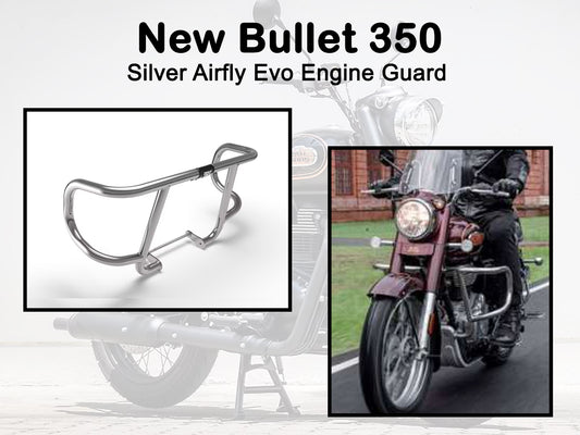 Genuine Royal Enfield New Bullet 350 Silver Airfly Evo Engine Guard KXA00004