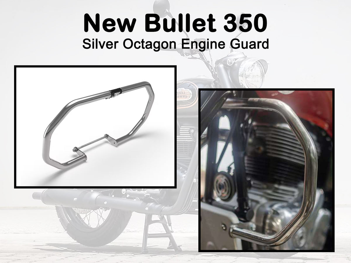 Genuine Royal Enfield New Bullet 350 Silver Octagon Engine Guard KXA00006