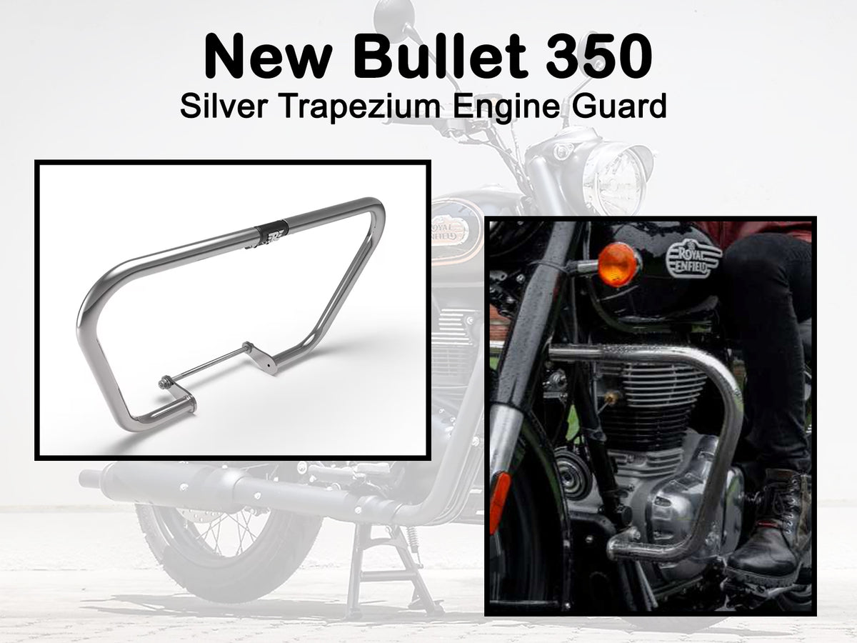 Genuine Royal Enfield New Bullet 350 Silver Trapezium Engine Guard KXA00008