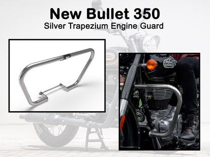 Genuine Royal Enfield New Bullet 350 Silver Trapezium Engine Guard KXA00008