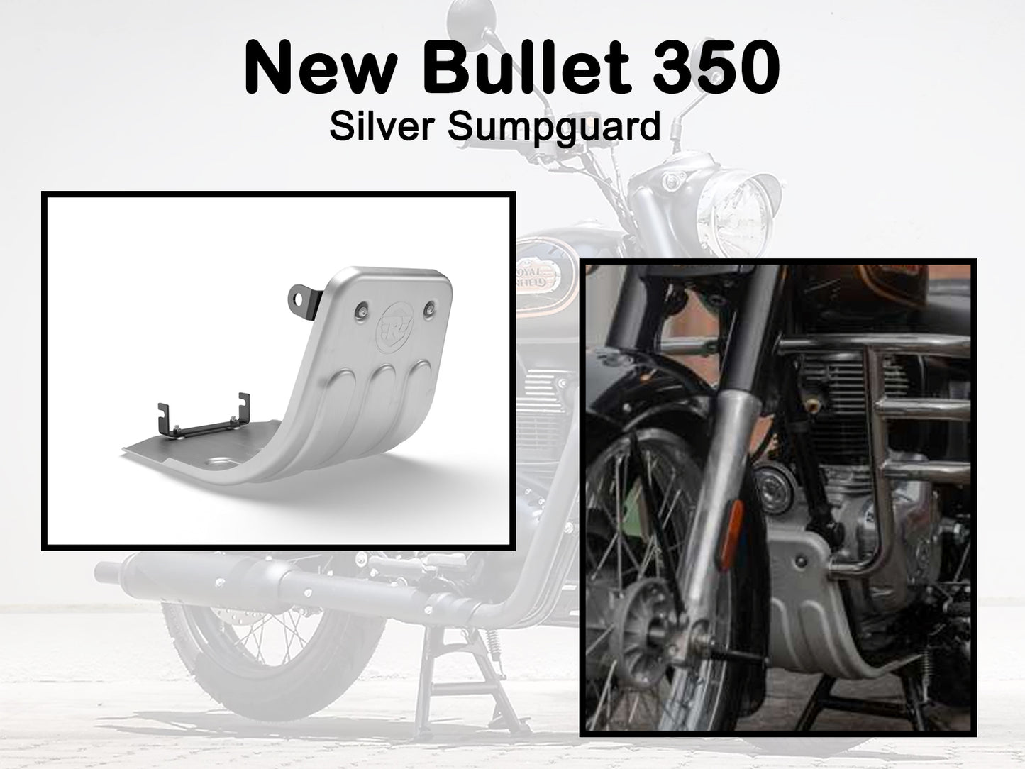 Genuine Royal Enfield New Bullet 350 Silver Sumpguard Sump Guard KXA00651