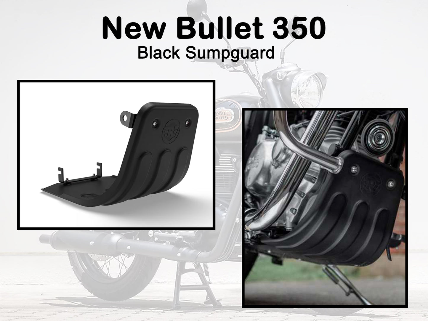 Genuine Royal Enfield New Bullet 350 Black Sumpguard Sump Guard KXA00652