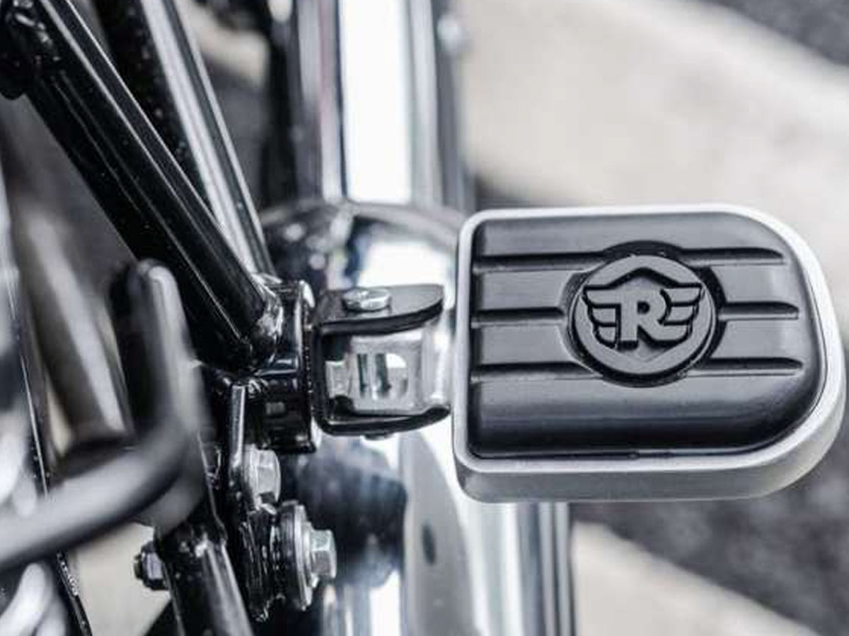 Genuine Royal Enfield New Bullet 350 Pillion Deluxe Footpegs Black & Silver KXA00030
