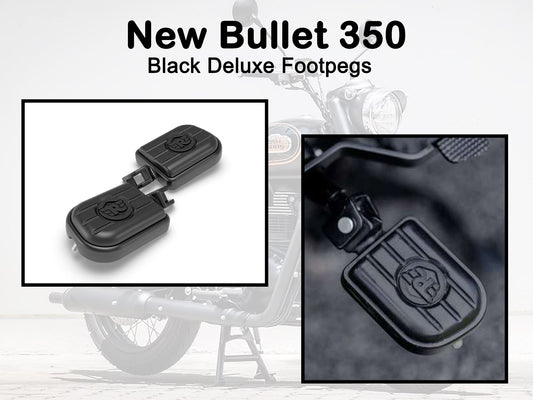 Genuine Royal Enfield New Bullet 350 Rider Deluxe Footpegs Black KXA00031