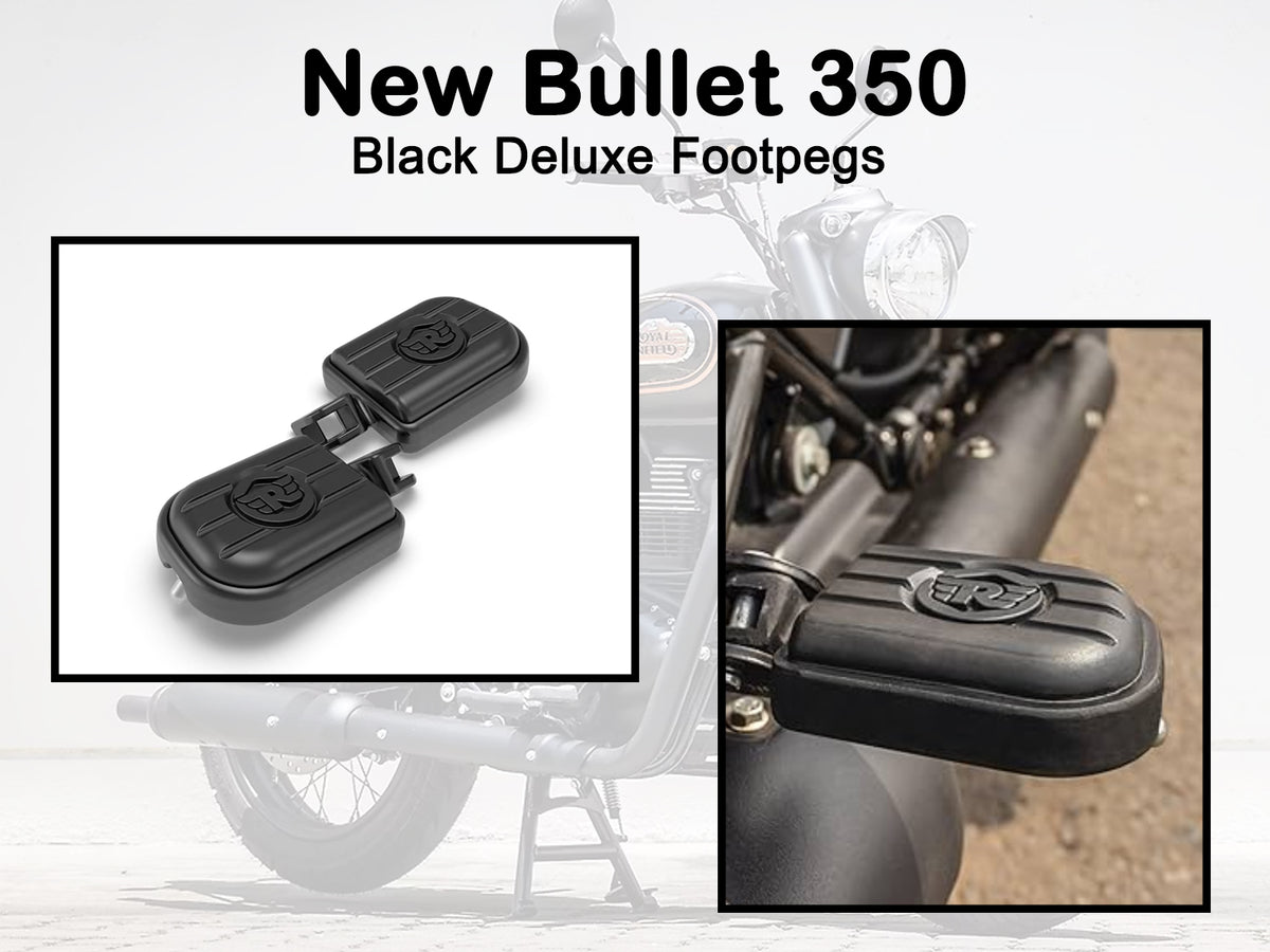 Genuine Royal Enfield New Bullet 350 Pillion Deluxe Footpegs Black KXA00031