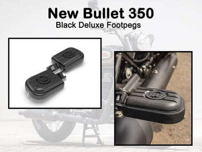 Genuine Royal Enfield New Bullet 350 Pillion Deluxe Footpegs Black KXA00031
