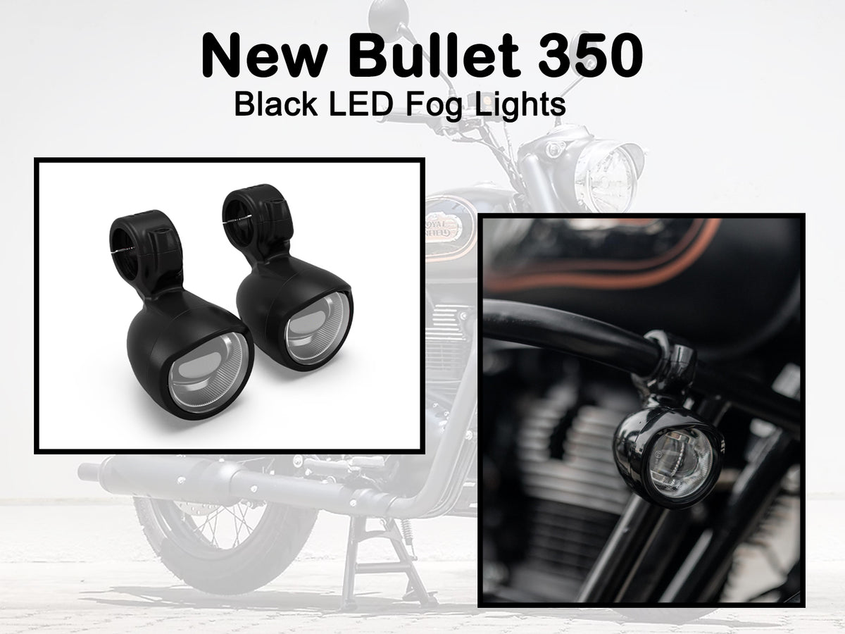 Genuine Royal Enfield New Bullet 350 Fog LED Auxiliary Lights Black KXA00075