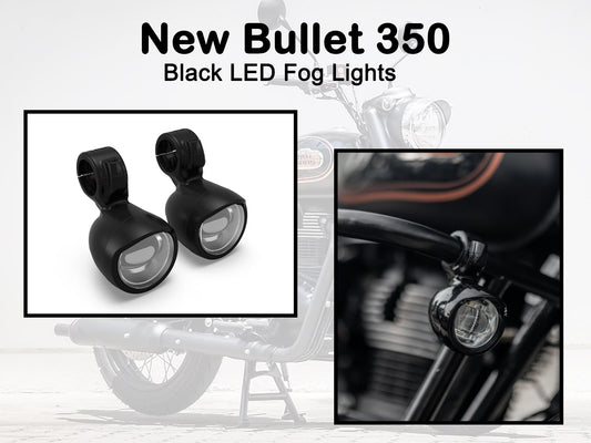 Genuine Royal Enfield New Bullet 350 Fog LED Auxiliary Lights Black KXA00075