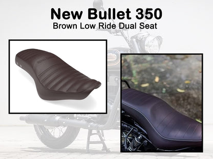 Genuine Royal Enfield New Bullet 350 Brown Low Ride Dual Seat KXA00054