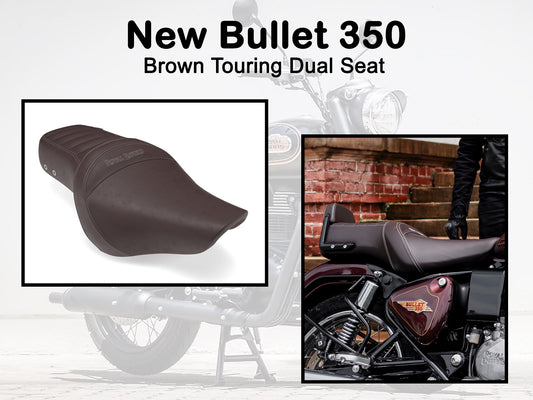 Genuine Royal Enfield New Bullet 350 Brown Touring Dual Seat KXA00059