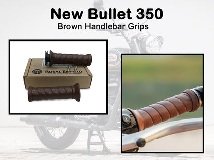 Genuine Royal Enfield New Bullet 350 Handlebar Grip Brown Pair KXA00189