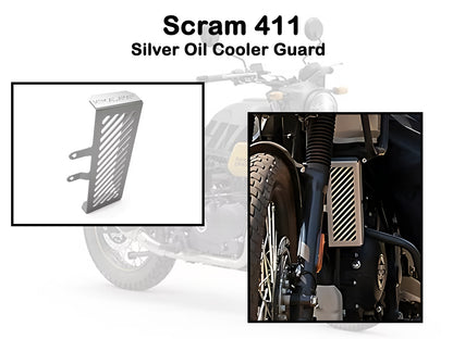 Genuine Royal Enfield Scram 411 Oil Cooler Guard Silver 1990216