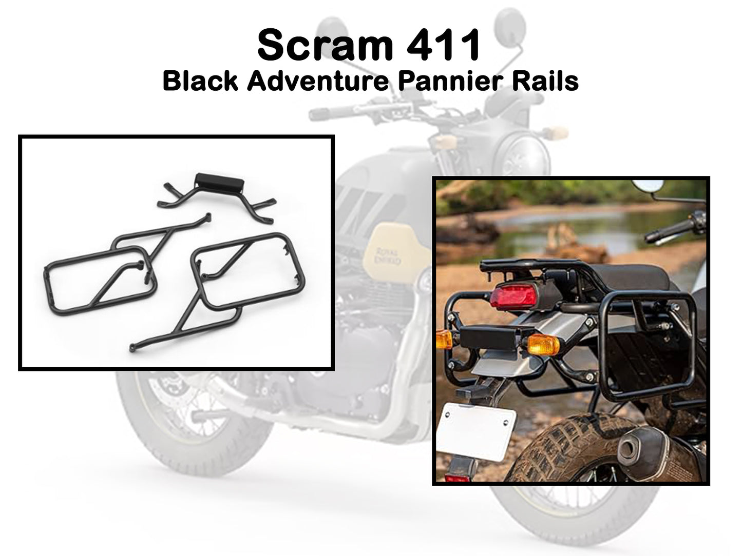 Genuine Royal Enfield Scram 411 Pannier Rails Black 1990259
