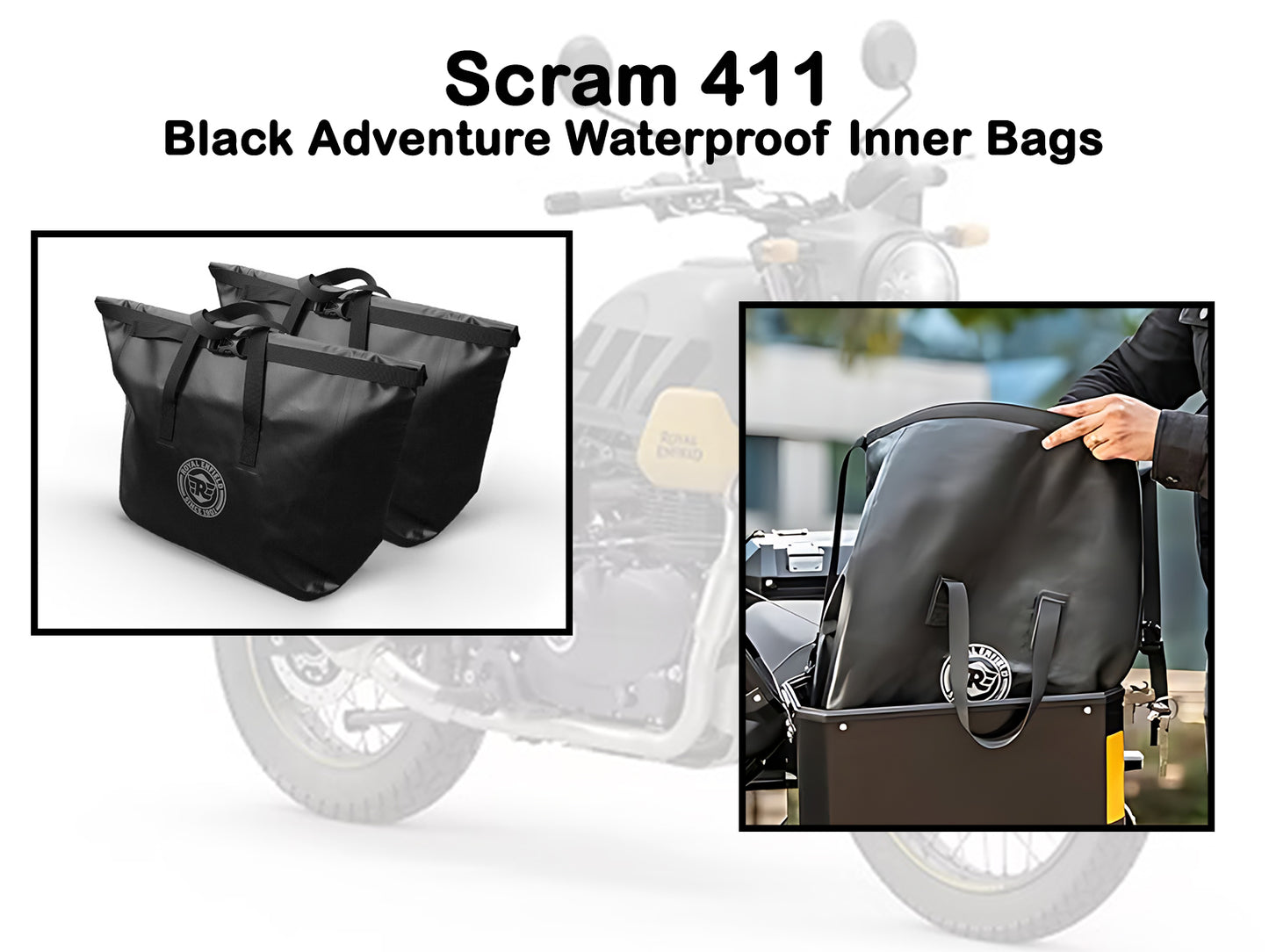 Genuine Royal Enfield Scram 411 Black Adventure Waterproof Inner Bags 1990252