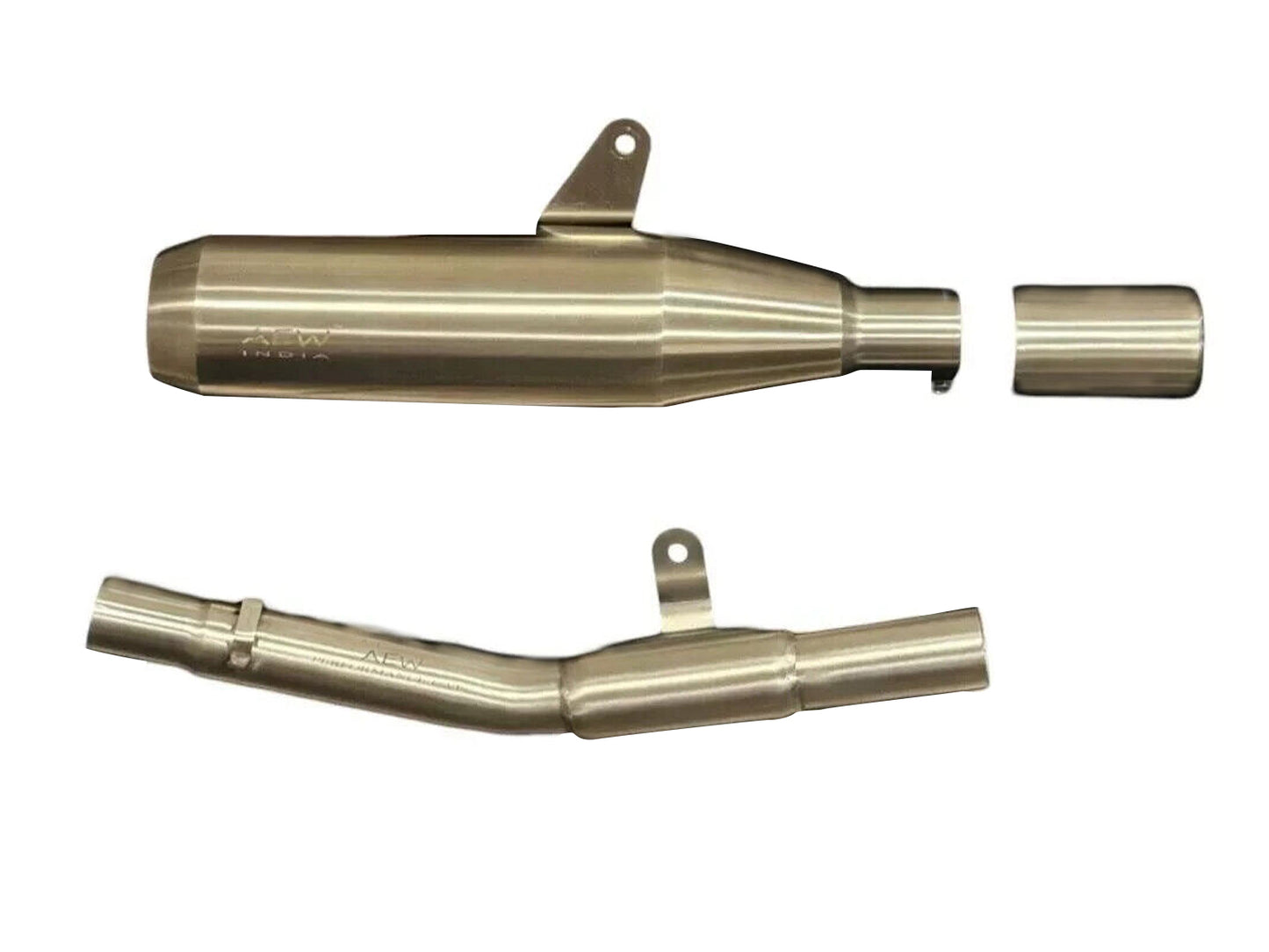 Fit For Royal Enfield Bear 650 AEW Exhaust Silencer Silver With Mid Pipe & Cat