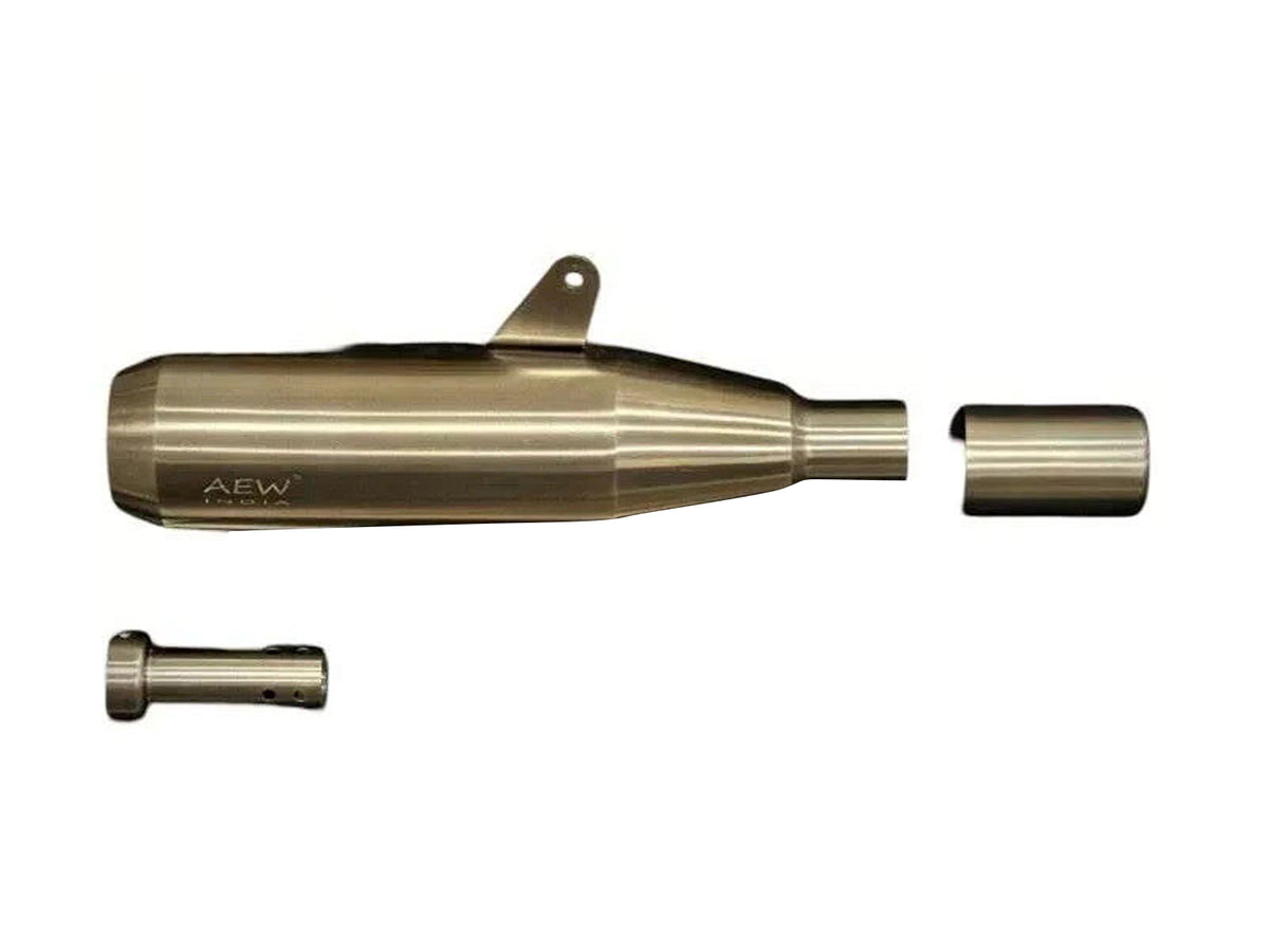 Fit For Royal Enfield Bear 650 AEW Exhaust Silencer Silver With Mid Pipe & Cat