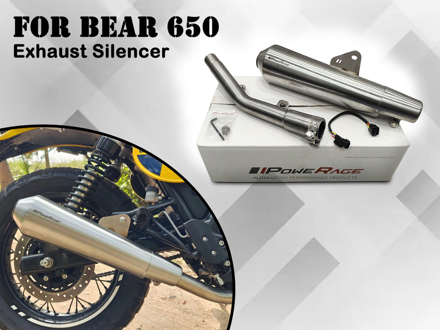For Royal Enfield Bear 650 Powerage Exhaust Silencer Matt