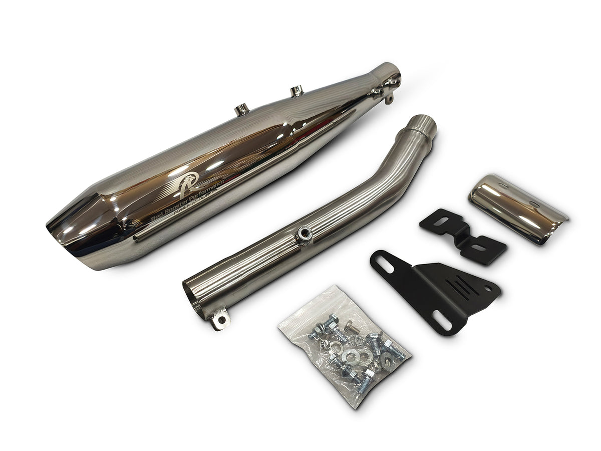 Fit For Royal Enfield Bear 650 Steller X Red Rooster Exhaust Silencer Polished