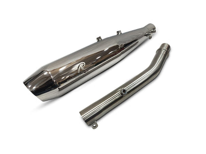 Fit For Royal Enfield Bear 650 Steller X Red Rooster Exhaust Silencer Polished