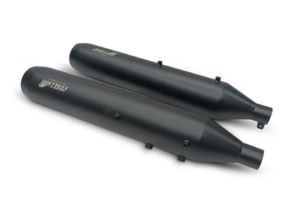 For Royal Enfield Shotgun 650 Silver Stallion Exhaust Silencer Pair, Black