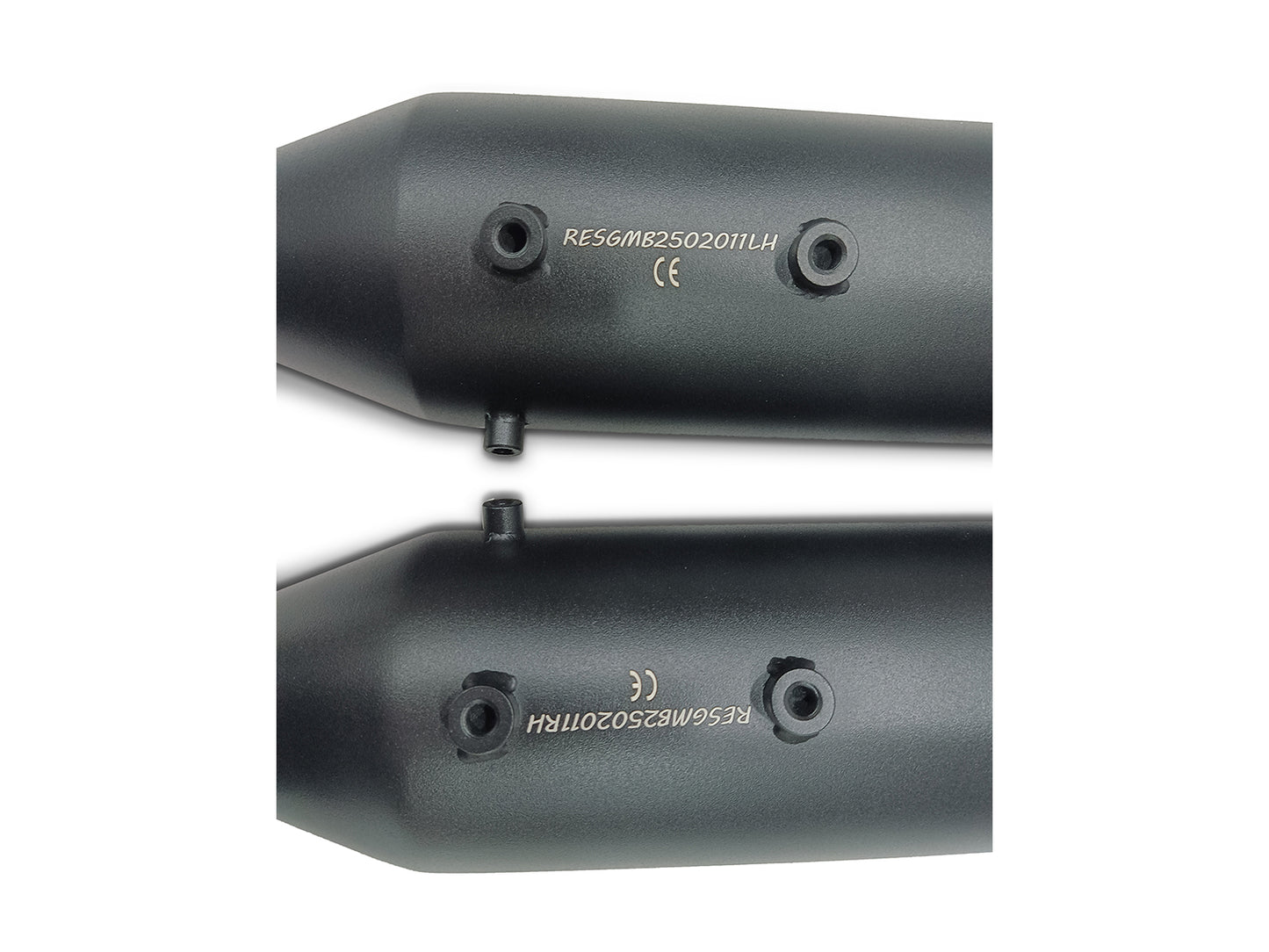 For Royal Enfield Shotgun 650 Silver Stallion Exhaust Silencer Pair, Black