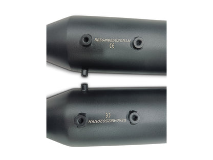 For Royal Enfield Shotgun 650 Silver Stallion Exhaust Silencer Pair, Black