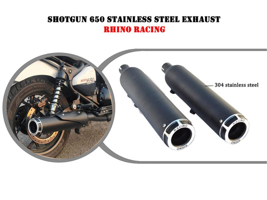 For Royal Enfield Shotgun 650 Rhino Racing V2 Exhaust Silencer Black