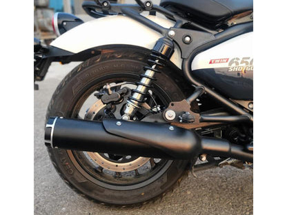 For Royal Enfield Shotgun 650 Rhino Racing V2 Exhaust Silencer Black