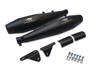 For Royal Enfield Shotgun 650 Red Rooster Steller Exhaust Silencer Black