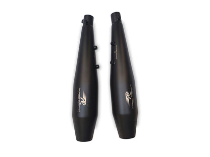 For Royal Enfield Shotgun 650 Red Rooster Steller Exhaust Silencer Black