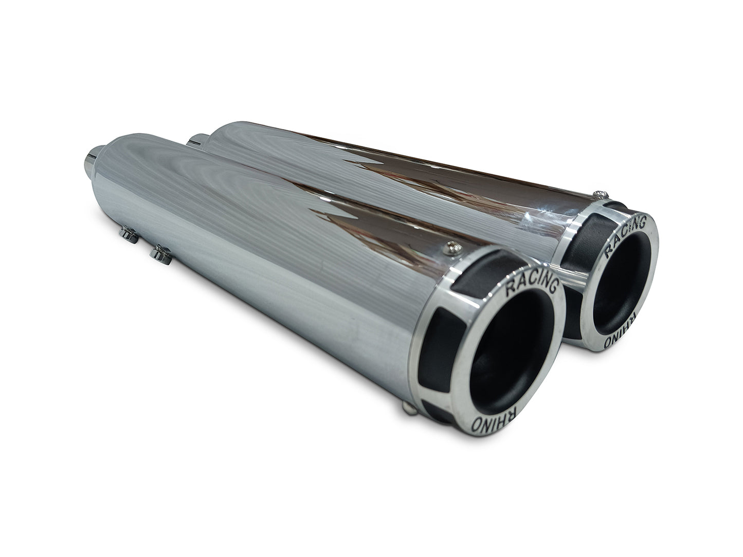 For Royal Enfield Super Meteor 650 Rhino Racing V2 Exhaust Silencer Polished