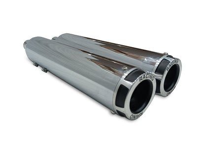 For Royal Enfield Super Meteor 650 Rhino Racing V2 Exhaust Silencer Polished