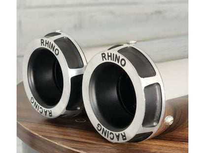 For Royal Enfield Super Meteor 650 Rhino Racing V2 Exhaust Silencer Polished