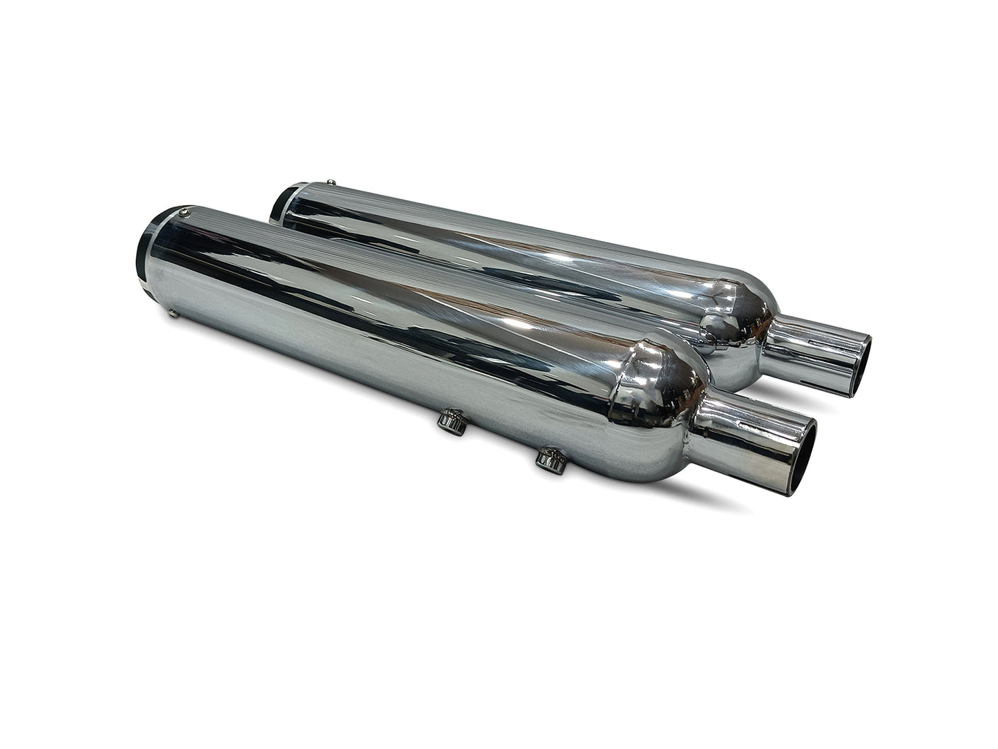 For Royal Enfield Super Meteor 650 Rhino Racing V2 Exhaust Silencer Polished