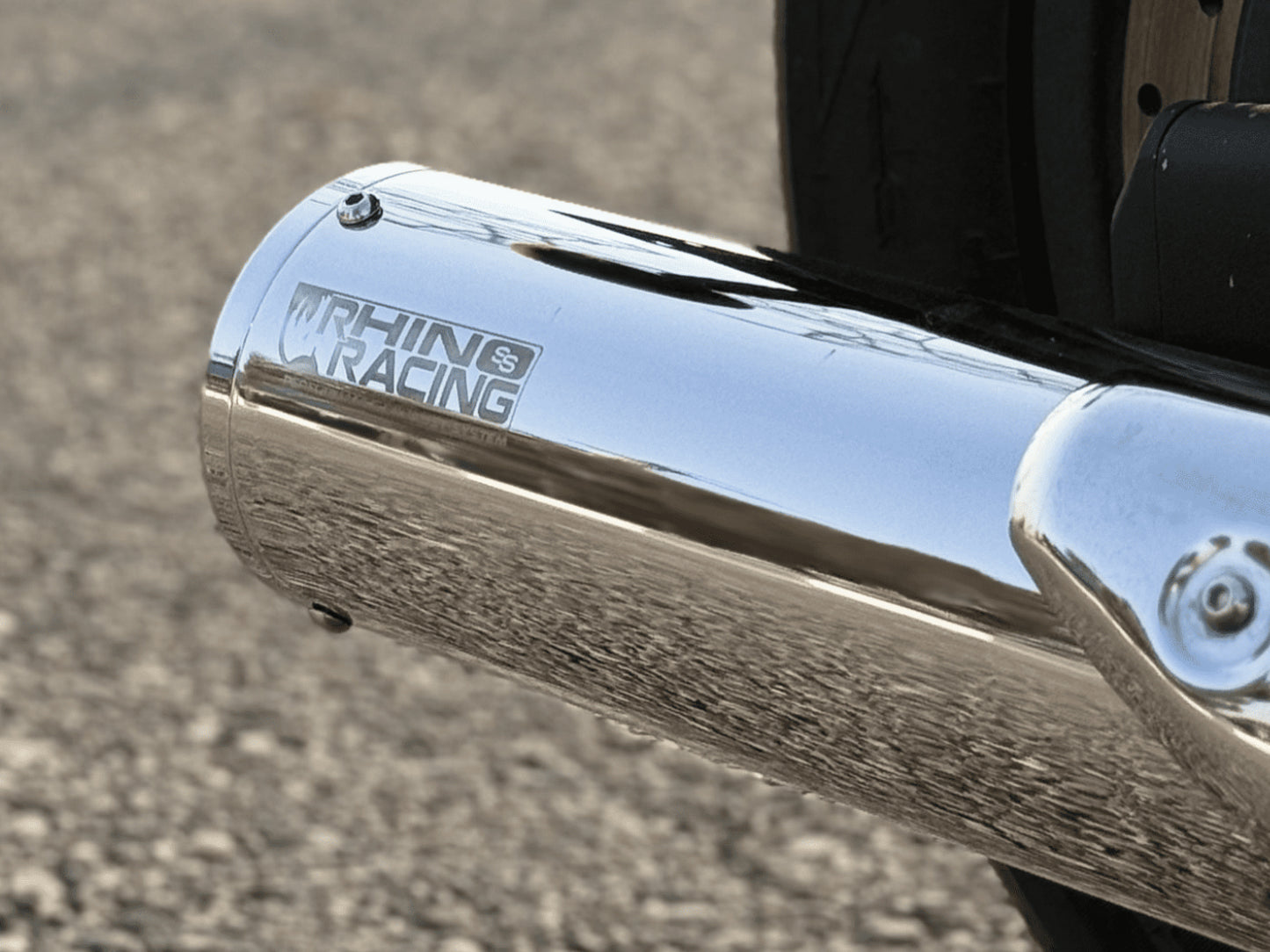 For Royal Enfield Super Meteor 650 Rhino Racing V1 Exhaust Silencer Polished