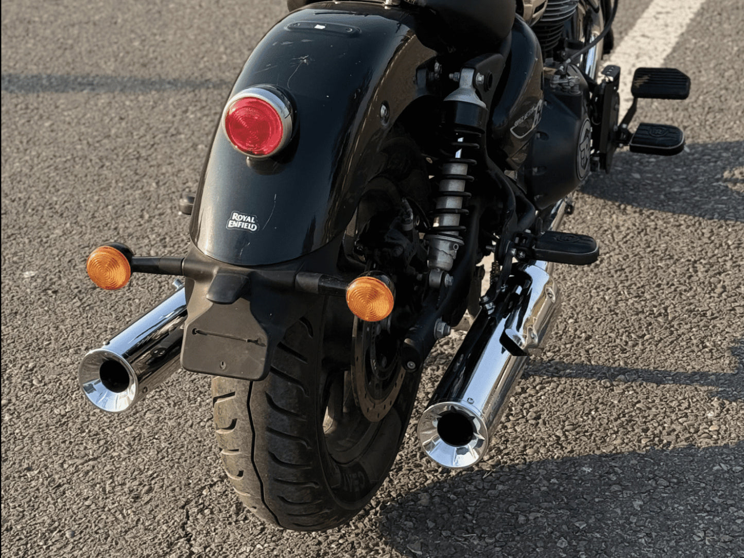 For Royal Enfield Super Meteor 650 Rhino Racing V1 Exhaust Silencer Polished