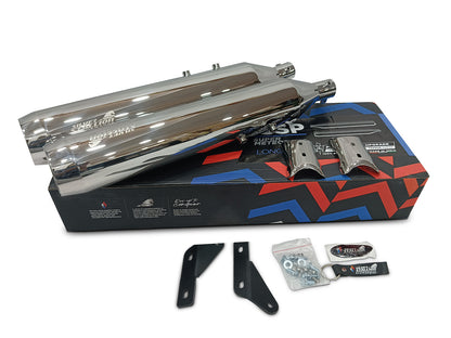 For Royal Enfield Super Meteor 650 Silver Stallion Exhaust Silencer Polished