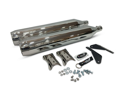 For Royal Enfield Super Meteor 650 Silver Stallion Exhaust Silencer Polished