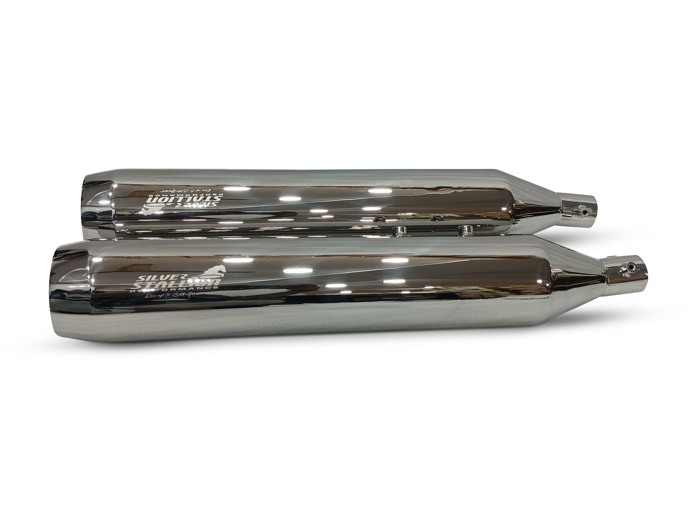 For Royal Enfield Super Meteor 650 Silver Stallion Exhaust Silencer Polished