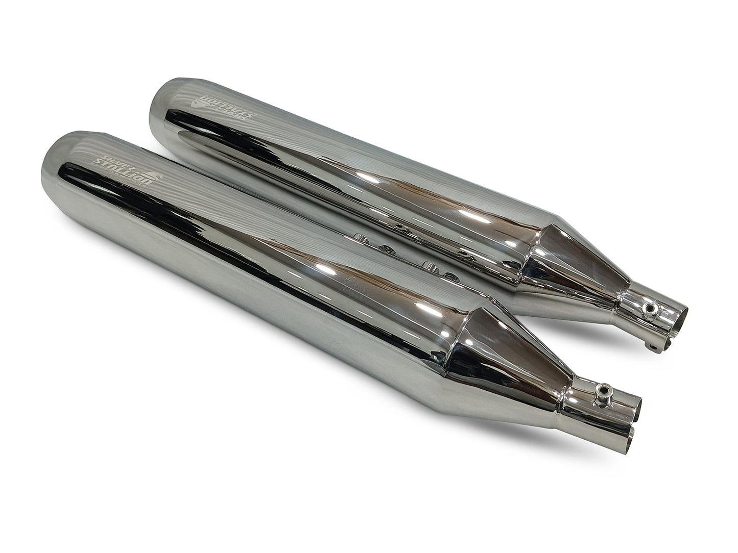 For Royal Enfield Super Meteor 650 Silver Stallion Exhaust Silencer Polished