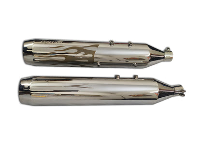 For Royal Enfield Super Meteor 650 Silver Stallion Hotrod Design Exhaust Silencer Polish