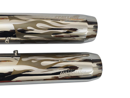For Royal Enfield Super Meteor 650 Silver Stallion Hotrod Design Exhaust Silencer Polish