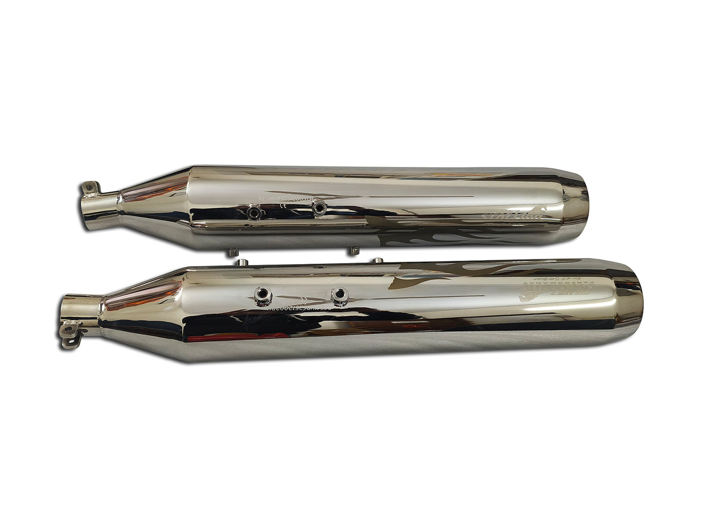 For Royal Enfield Super Meteor 650 Silver Stallion Hotrod Design Exhaust Silencer Polish