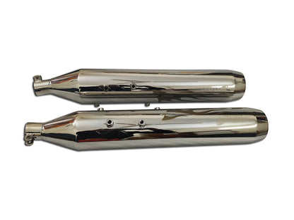 For Royal Enfield Super Meteor 650 Silver Stallion Hotrod Design Exhaust Silencer Polish