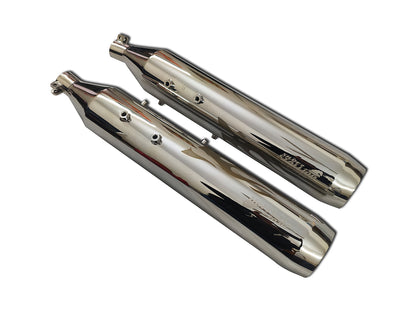 For Royal Enfield Super Meteor 650 Silver Stallion Hotrod Design Exhaust Silencer Polish