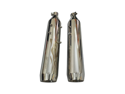 For Royal Enfield Super Meteor 650 Silver Stallion Hotrod Design Exhaust Silencer Polish