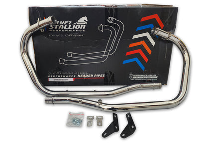 For Royal Enfield Super Meteor 650 Silver Stallion Header Bend Pipe Polish