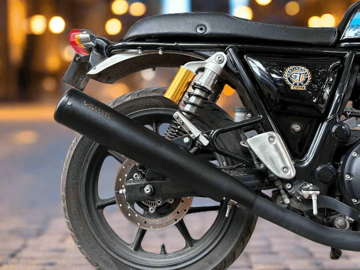 For Royal Enfield GT & Interceptor 650 BASS MASTER Exhaust Silencer Black